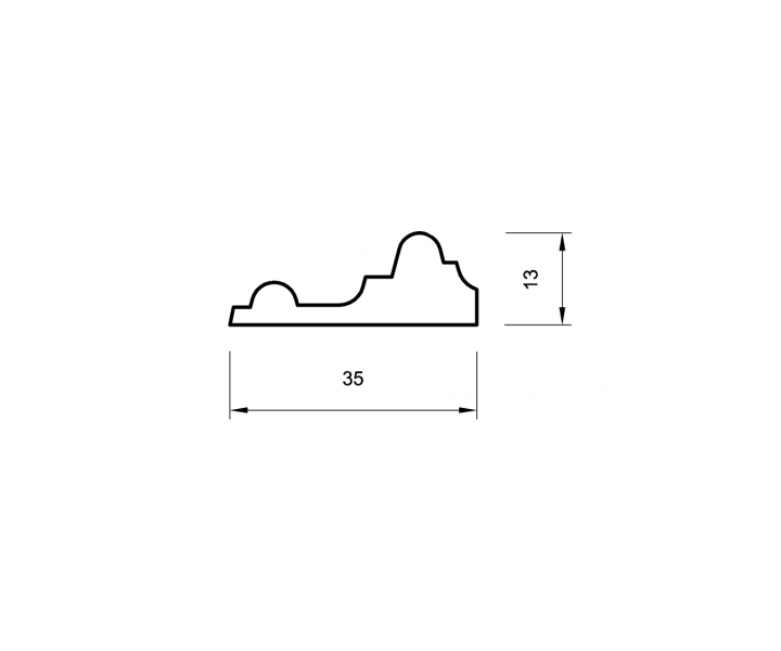 Profilleiste eiche massiv 35mm profiliert