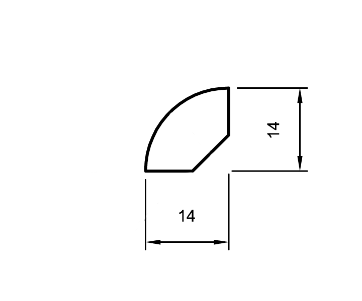 Viertelstab ayous roh 14mm