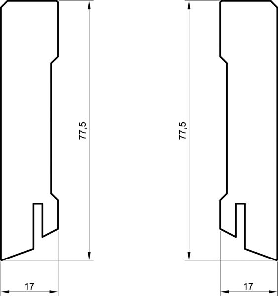 mdf weisse Sockelleiste 80mm eckig