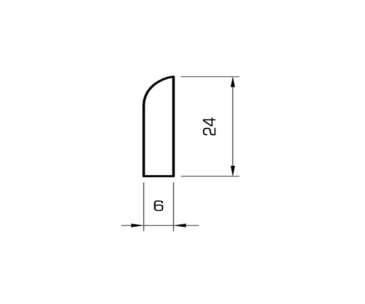 Sockelleiste buche massiv 24mm gerundet