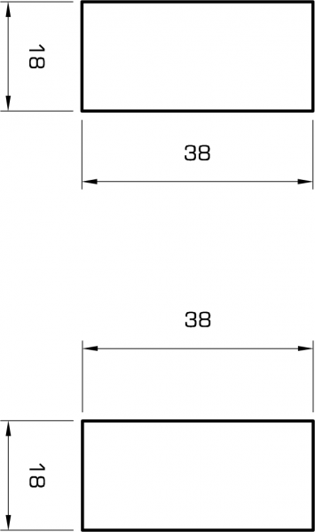 Rechteckleiste weissholz 18x38