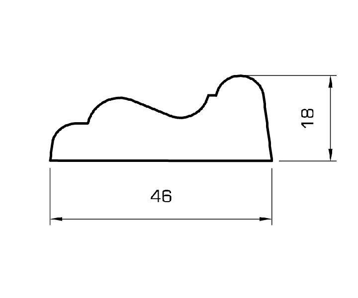 Profilleiste kiefer massiv 46mm profileirt