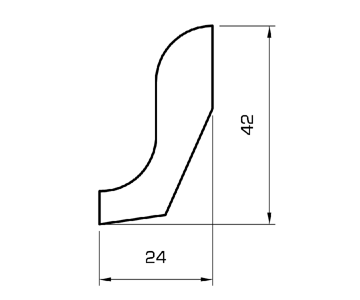 Sockelleiste buche massiv 40mm geschwungen