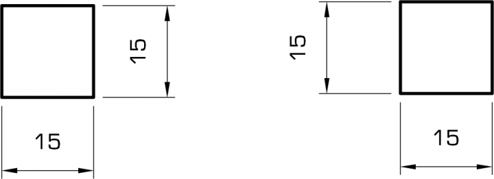 Quadratstab kiefer 15mm
