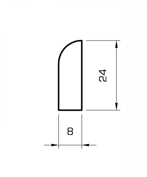 Sockelleiste eiche massiv 24mm gerundet