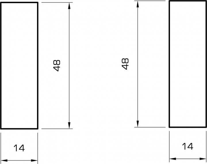 Rechteckleiste kiefer 14x48 mm