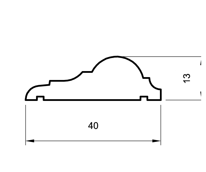 Profilleiste eiche massiv roh 40mm profiliert
