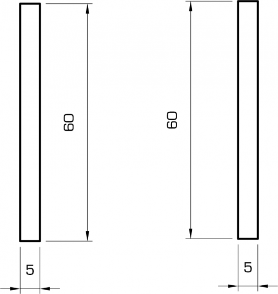 Rechteckleiste kiefer 5x60 mm