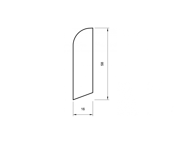 Sockelleiste buche massiv 60mm gerundet