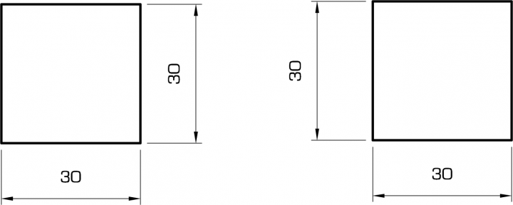 Quadratstab eiche 30x30 mm