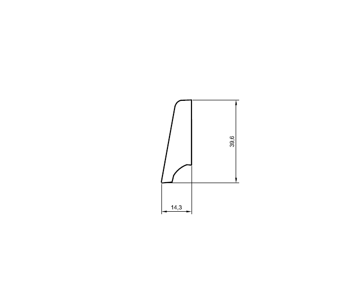 Furniersockelleiste eiche 40mm gerundet